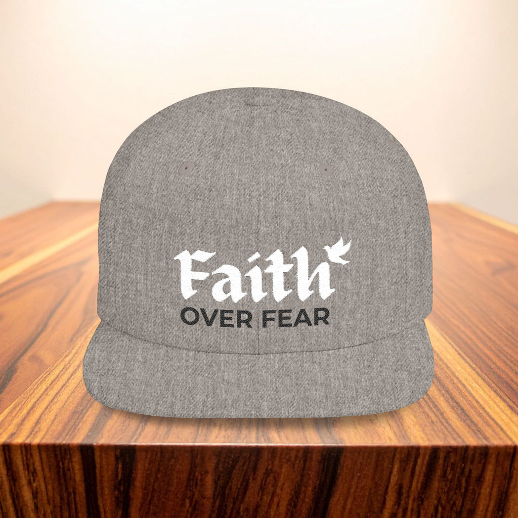 Faith Over Fear Embroidered Dove Christian Snapback Hat Faith Gift