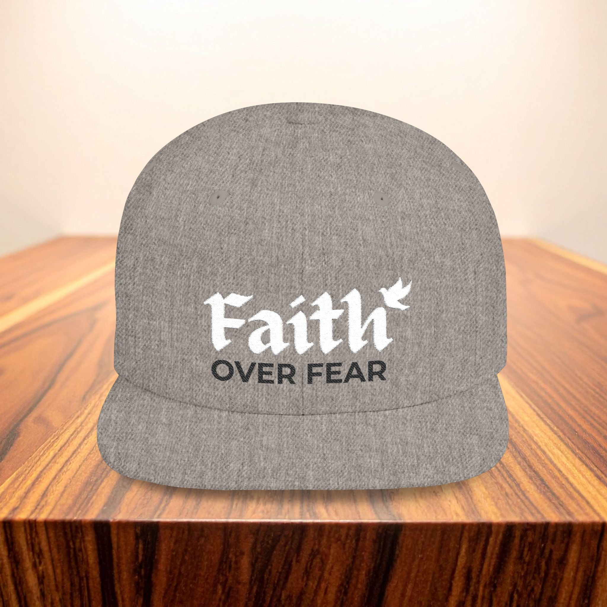 Faith Over Fear Embroidered Dove Christian Snapback Hat Faith Gift