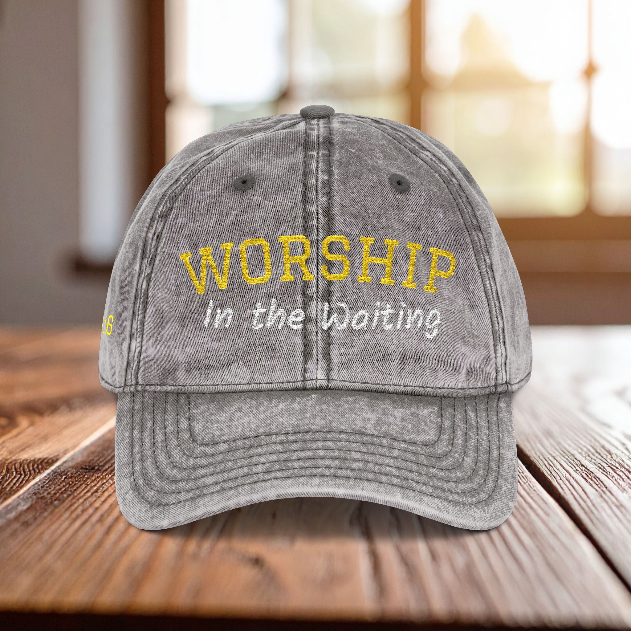 Christian Embroidered Hat, Worship in the Waiting Cap, Psalm 13:6 Bible Verse Hat, Baseball Cap Gift