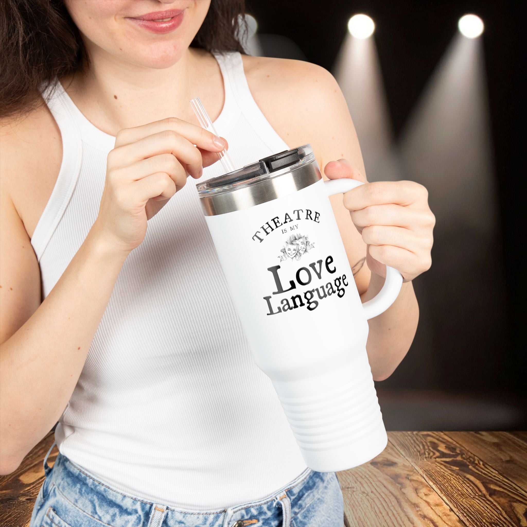 Theatre Is My Love Language 40oz Insulated Travel Mug
