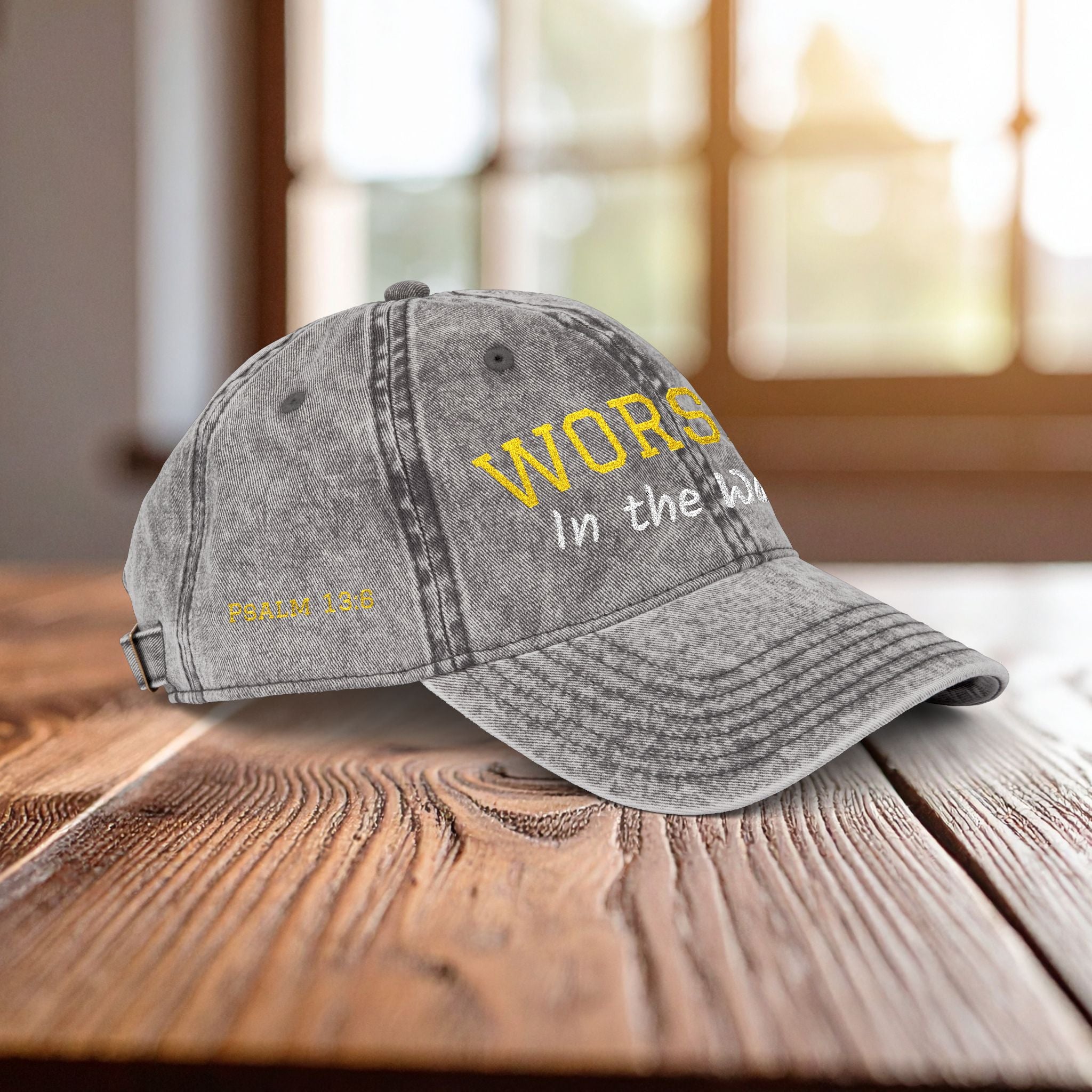 Christian Embroidered Hat, Worship in the Waiting Cap, Psalm 13:6 Bible Verse Hat, Baseball Cap Gift