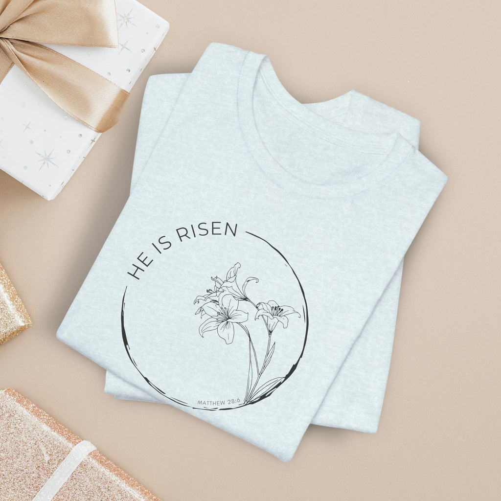 Easter Christian Shirt With Lily Graphic Faith Floral Tee