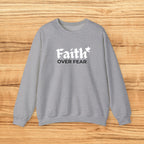 Christian Sweatshirt Faith Over Fear Dove Crewneck Inspirational Pullover Unisex Religious Gift