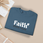 Christian Sweatshirt Faith Over Fear Dove Crewneck Inspirational Pullover Unisex Religious Gift