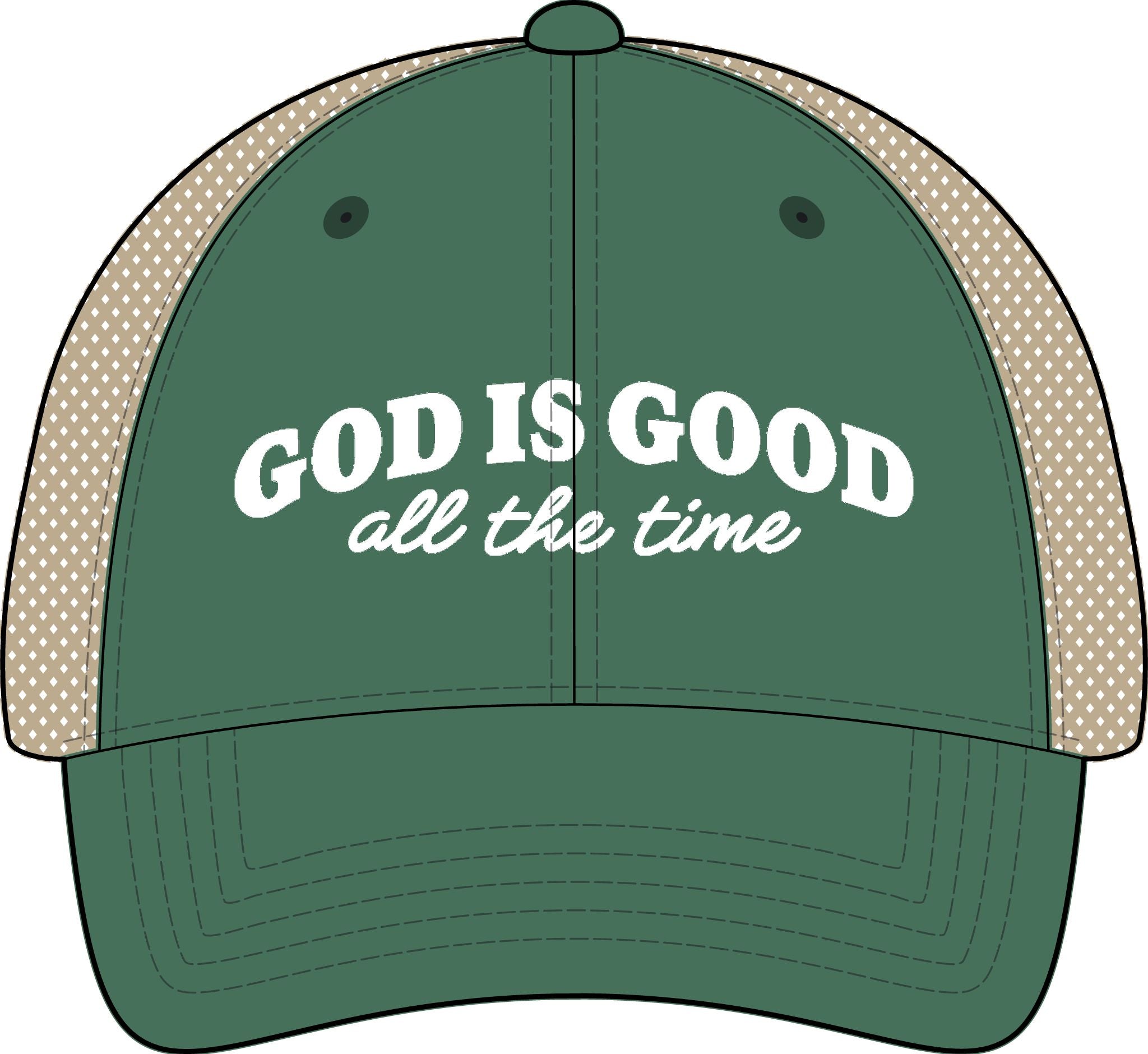 Christian Hat God Is Good All The Time Ponytail Cap Womens Faith Trucker Hat Mesh Back
