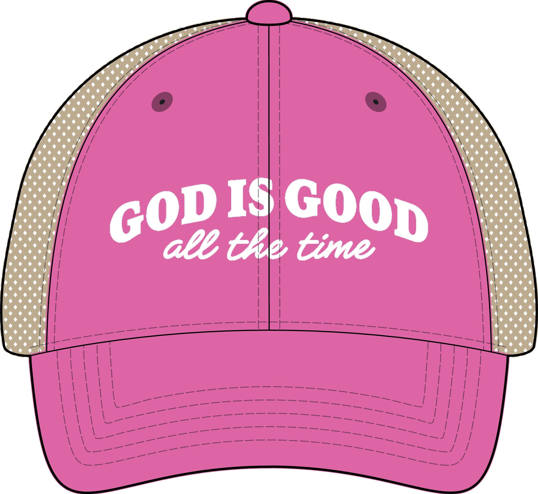 Christian Hat God Is Good All The Time Ponytail Cap Womens Faith Trucker Hat Mesh Back