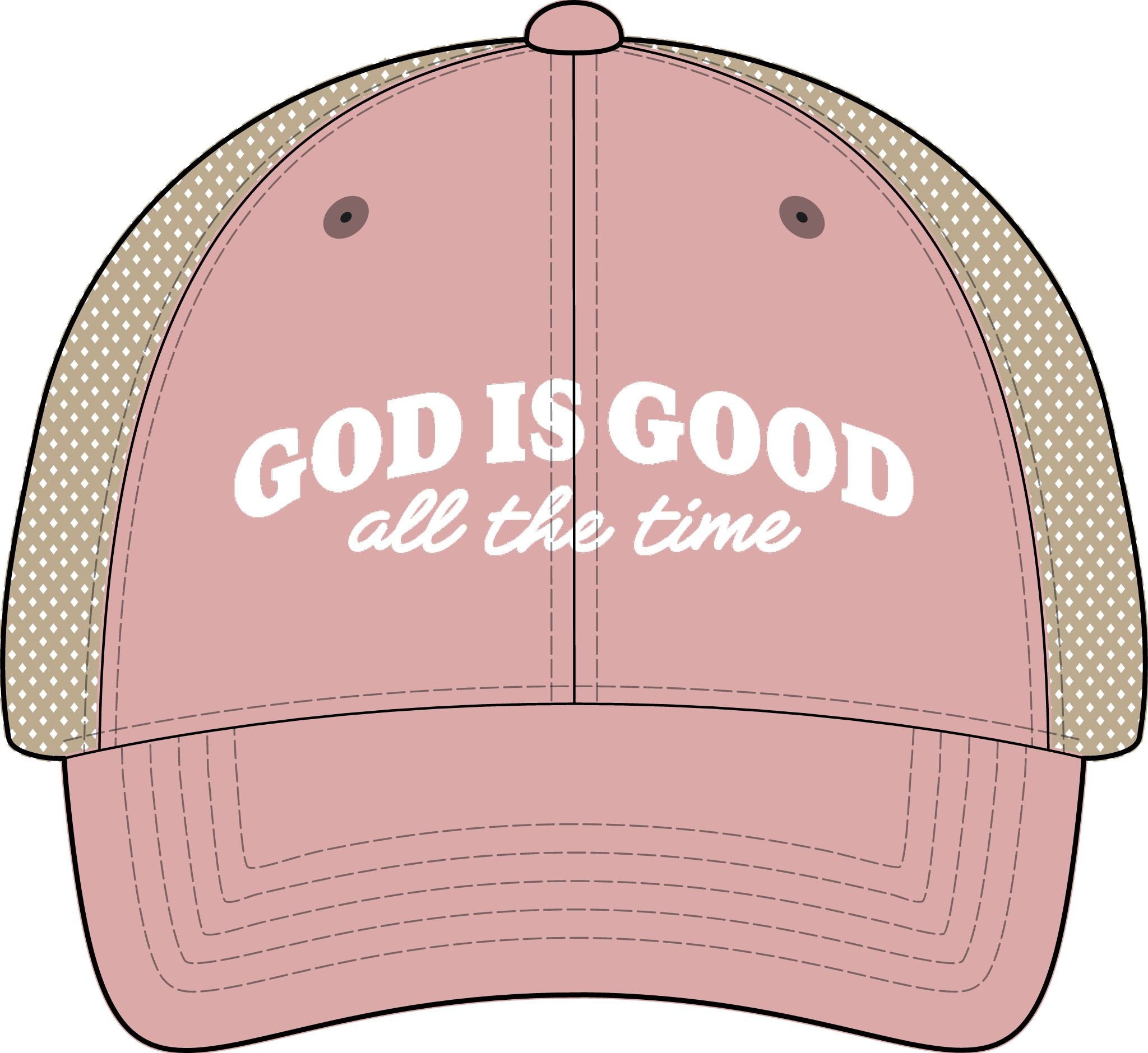Christian Hat God Is Good All The Time Ponytail Cap Womens Faith Trucker Hat Mesh Back