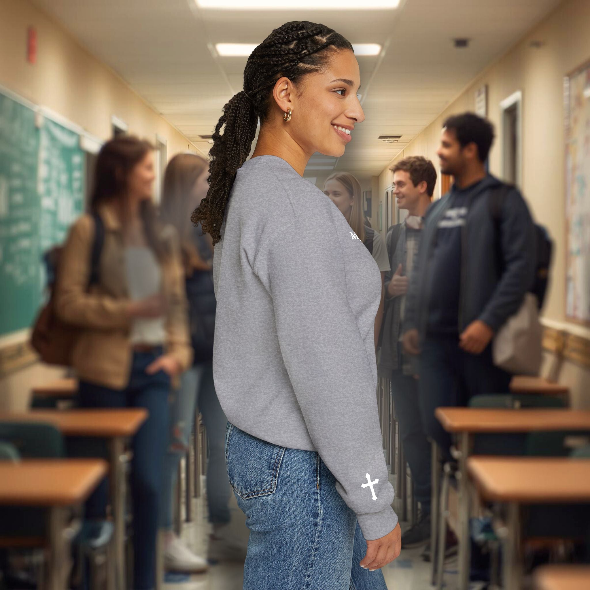 Christian Embroidery Sweatshirt for Women, Faith Based Sweatshirt, Feet of Jesus Shirt