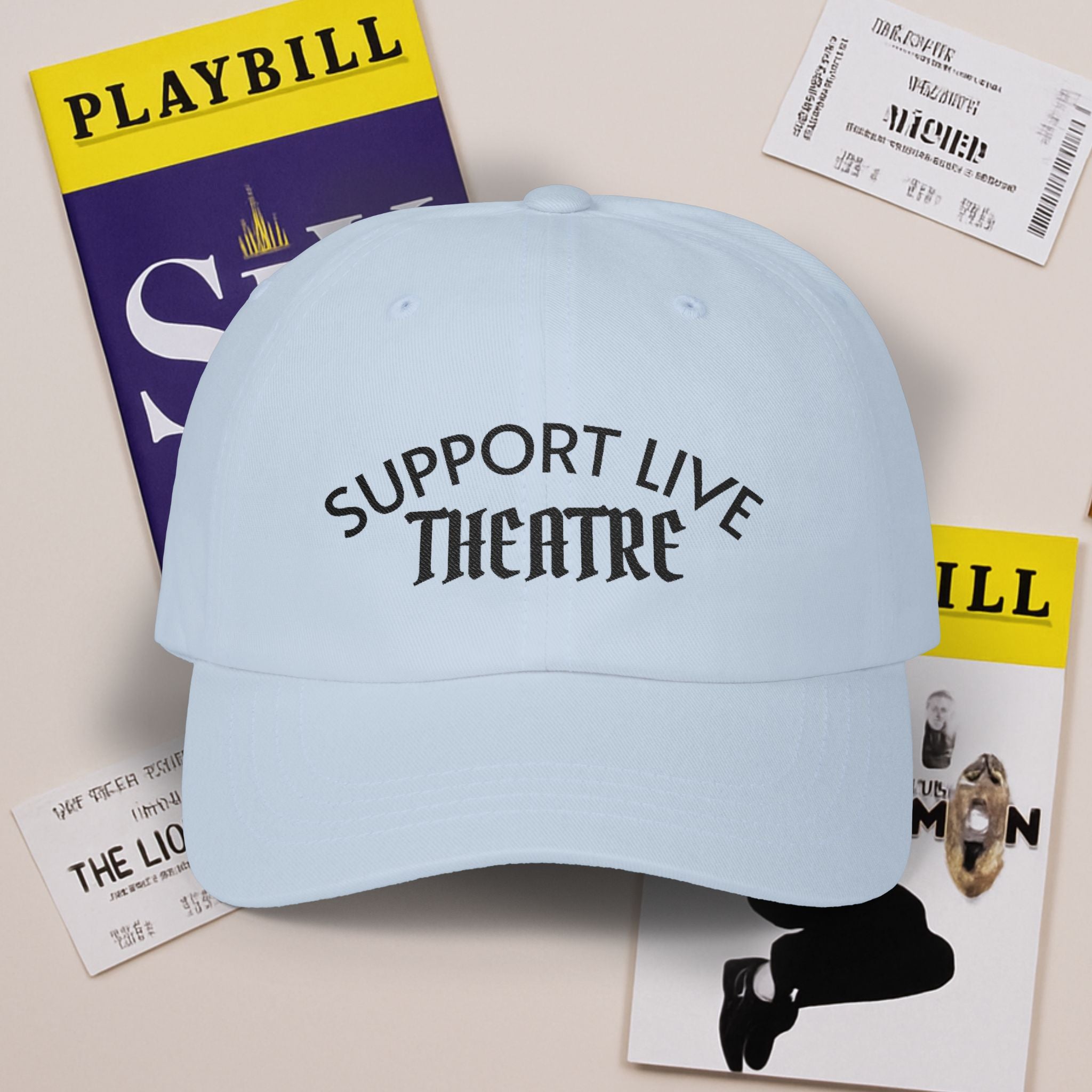 Support Live Theatre Cap Embroidered Baseball Hat for Theatre Lovers Gift