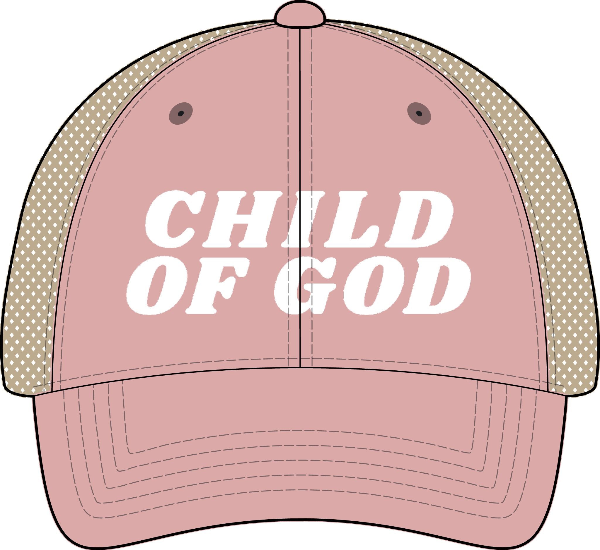 Child of God Christian Trucker Hat Ponytail Floral Baseball Cap Embroidered Woman Faith Gift