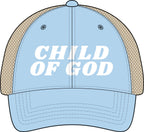 Child of God Christian Trucker Hat Ponytail Floral Baseball Cap Embroidered Woman Faith Gift