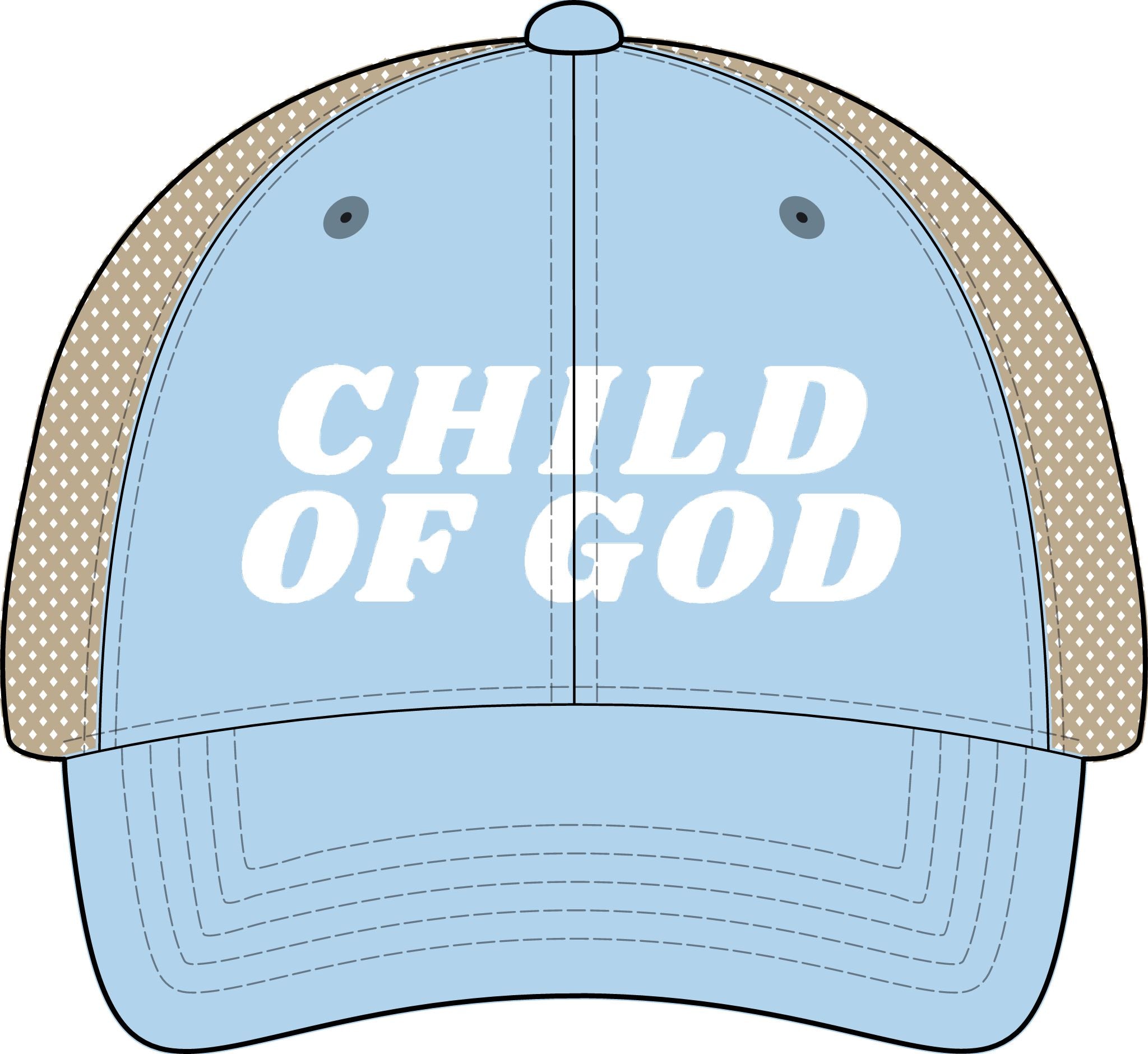 Child of God Christian Trucker Hat Ponytail Floral Baseball Cap Embroidered Woman Faith Gift