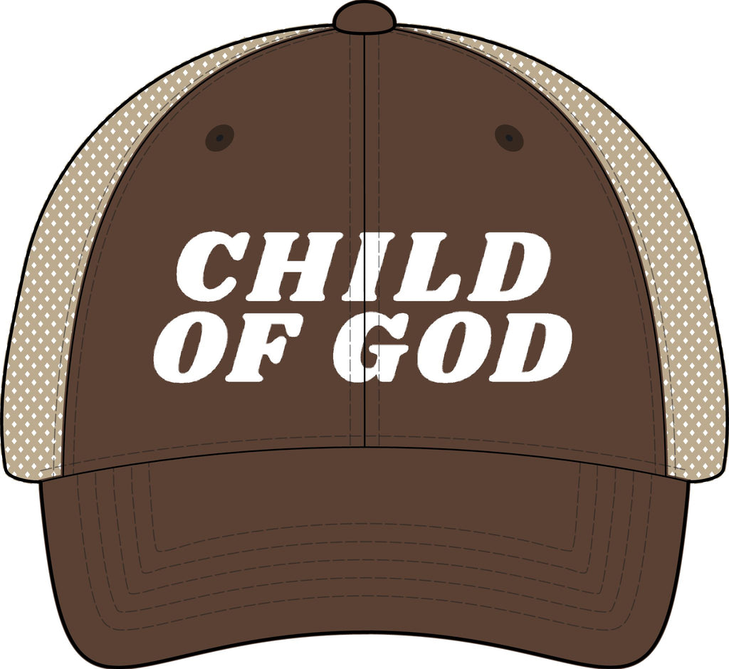 Child of God Christian Trucker Hat Ponytail Floral Baseball Cap Embroidered Woman Faith Gift