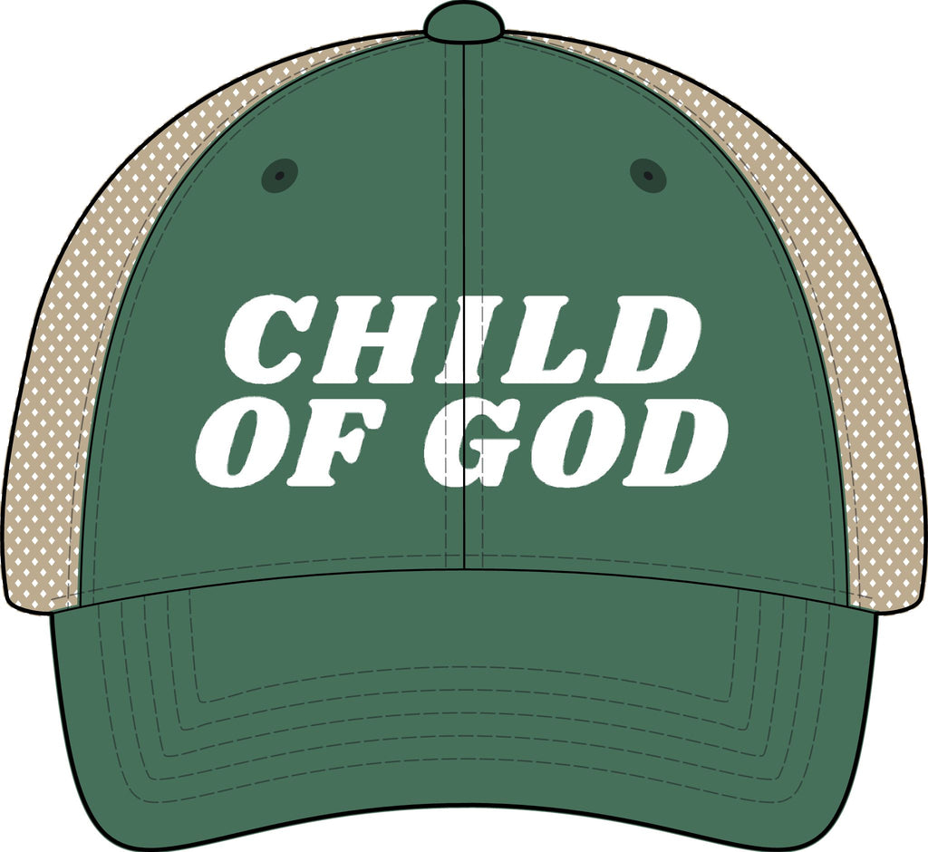 Child of God Christian Trucker Hat Ponytail Floral Baseball Cap Embroidered Woman Faith Gift