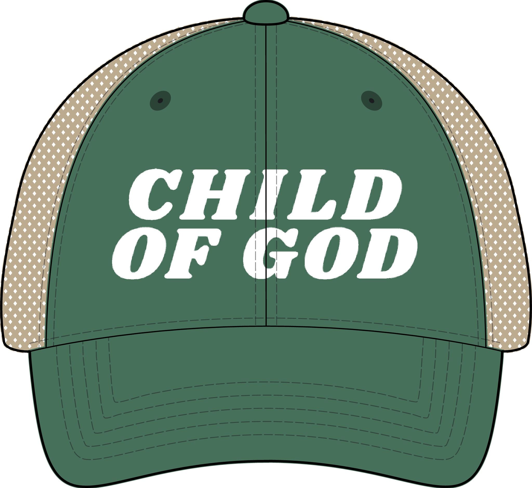 Child of God Christian Trucker Hat Ponytail Floral Baseball Cap Embroidered Woman Faith Gift