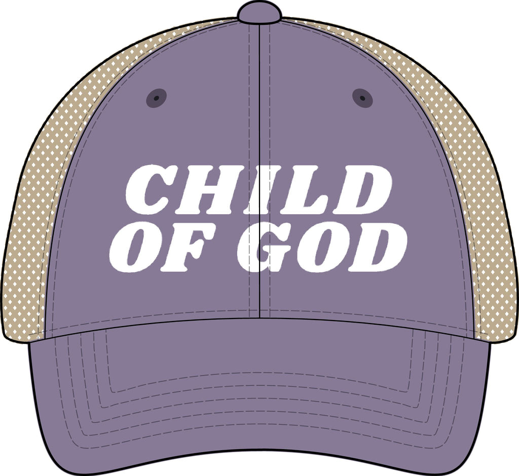 Child of God Christian Trucker Hat Ponytail Floral Baseball Cap Embroidered Woman Faith Gift
