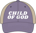 Child of God Christian Trucker Hat Ponytail Floral Baseball Cap Embroidered Woman Faith Gift