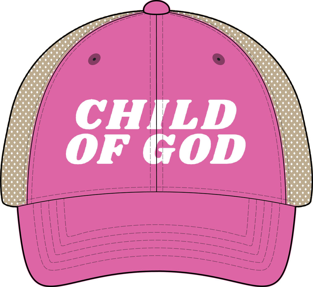 Child of God Christian Trucker Hat Ponytail Floral Baseball Cap Embroidered Woman Faith Gift
