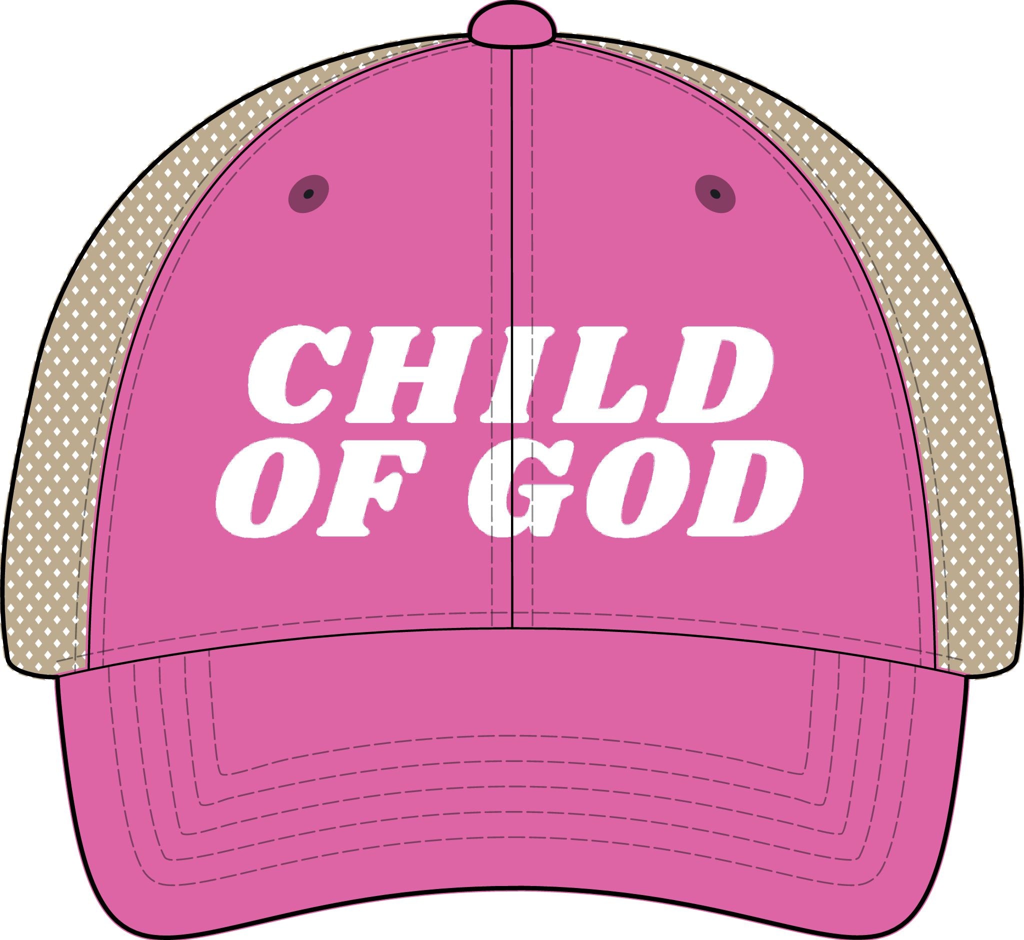 Child of God Christian Trucker Hat Ponytail Floral Baseball Cap Embroidered Woman Faith Gift