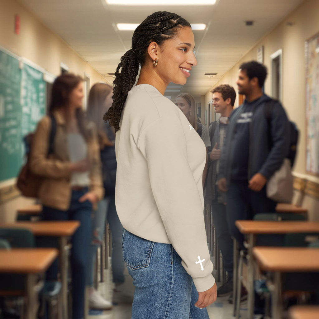 Christian Embroidery Sweatshirt for Women, Faith Based Sweatshirt, Feet of Jesus Shirt