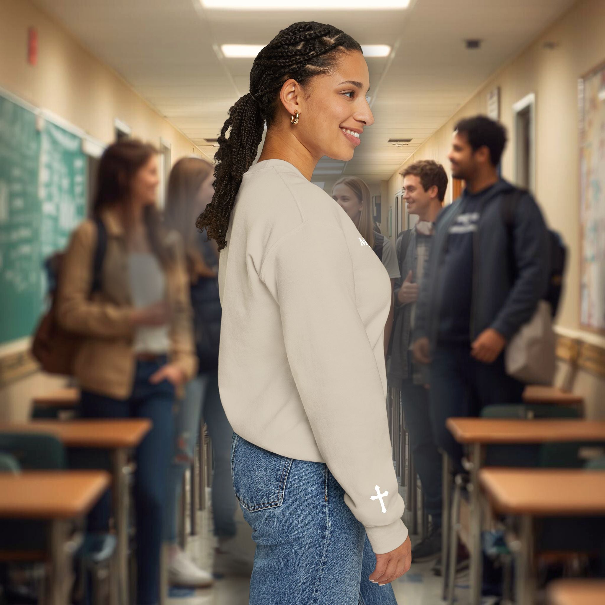 Christian Embroidery Sweatshirt for Women, Faith Based Sweatshirt, Feet of Jesus Shirt