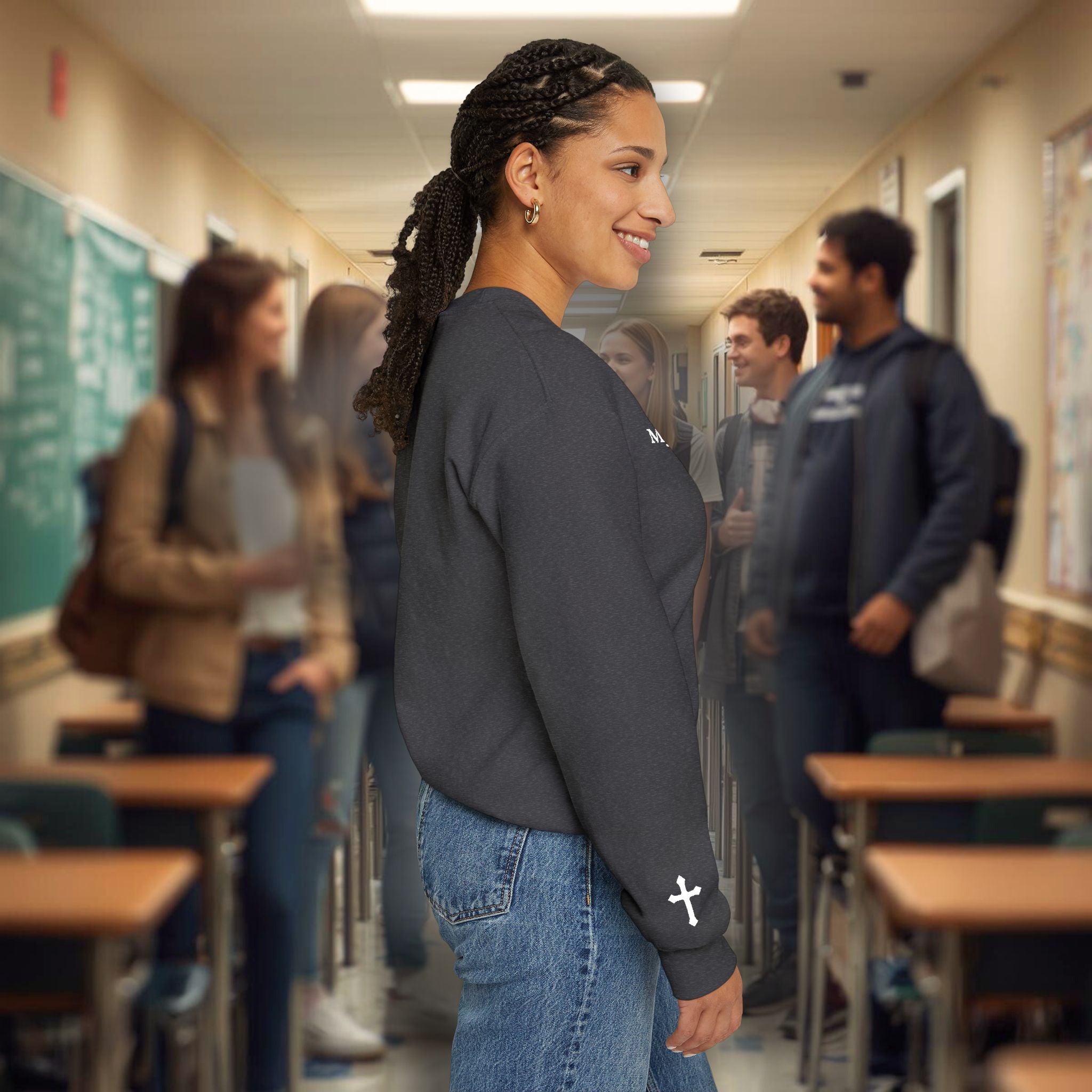 Christian Embroidery Sweatshirt for Women, Faith Based Sweatshirt, Feet of Jesus Shirt