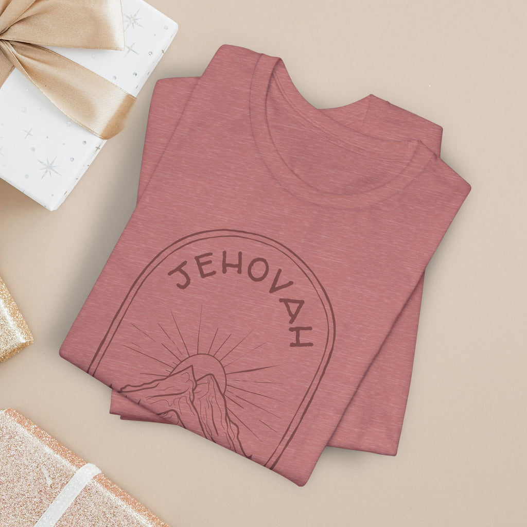 Christian Shirt Jehovah For The Journey Tee Mountain Sunrise Faith For Women