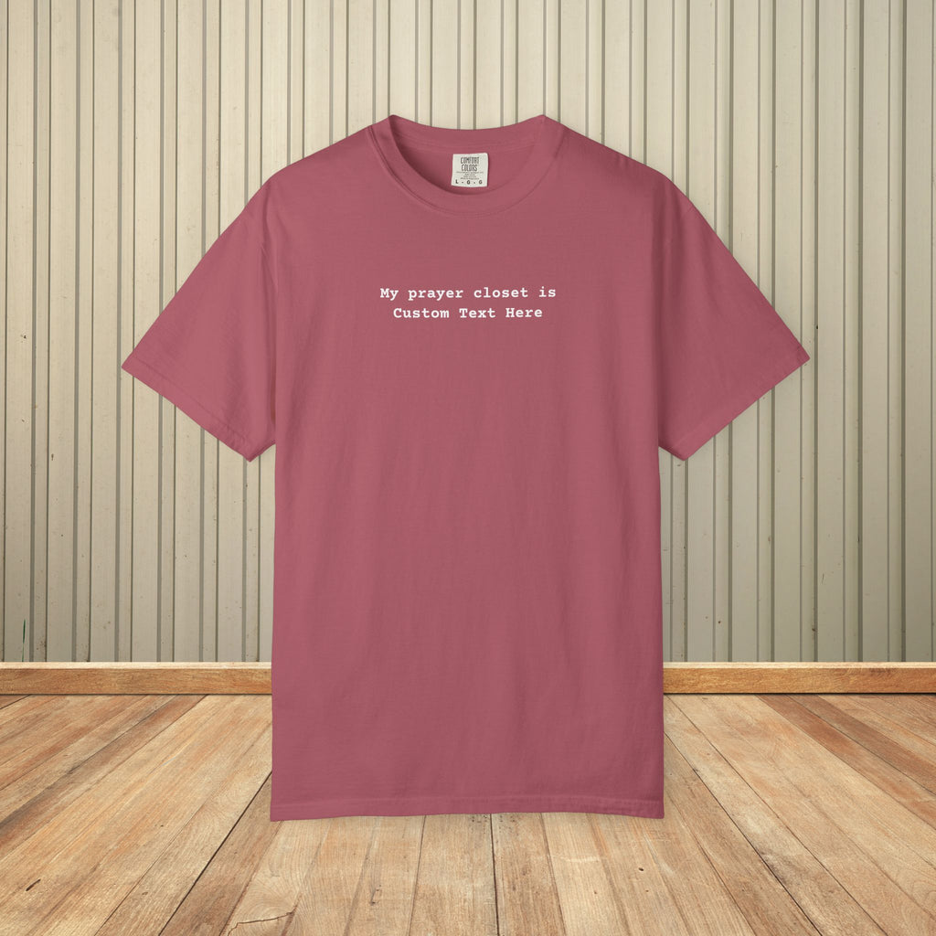Personalized Christian Comfort Colors® Shirt, Prayer Closet Identity Statement, Faith in Action Tee