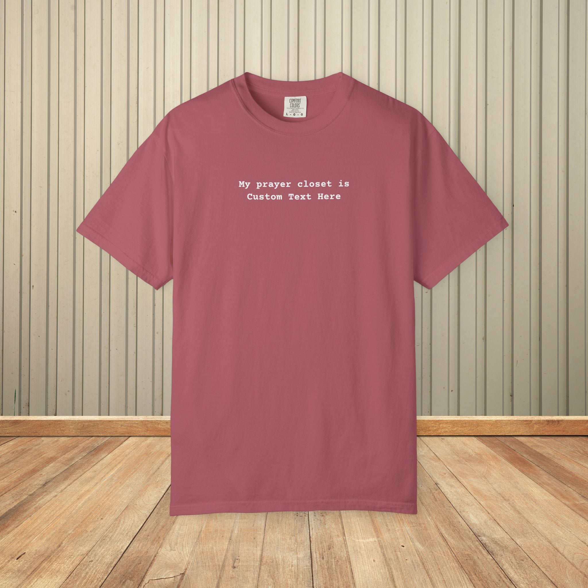 Personalized Christian Comfort Colors® Shirt, Prayer Closet Identity Statement, Faith in Action Tee