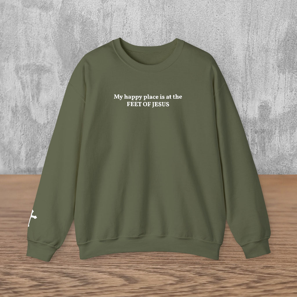 Christian Embroidery Sweatshirt for Women, Faith Based Sweatshirt, Feet of Jesus Shirt