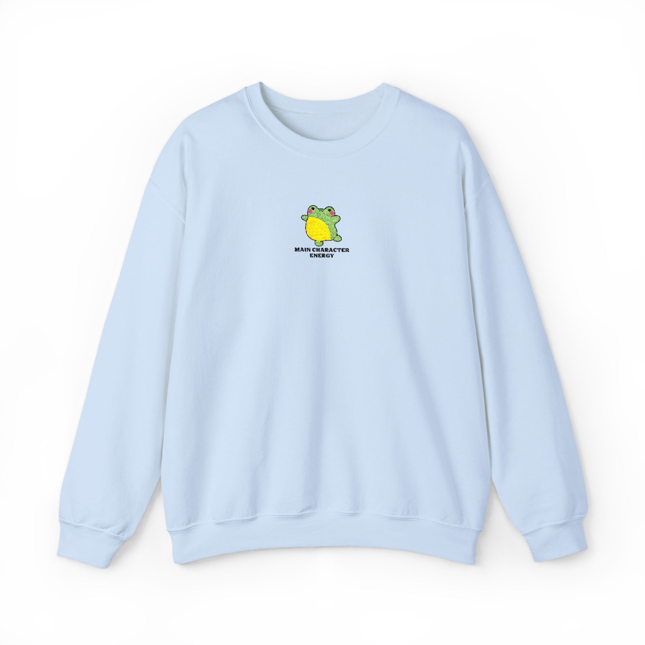Main Character Energy Embroidered Sweatshirt • Cute Frog Crewneck • Theatre Kid Cozy