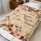 Christian Blanket Plush Velveteen Throw Faith Gift For Mom Mother’s Day Bible Verse Comfort